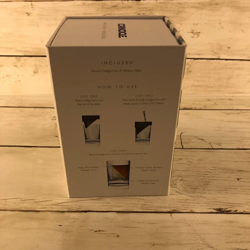 2 Pack Corkcicle Whiskey Wedge Glass with Silicone Ice Form New in Box Set of 2 - Picture 5 of 5